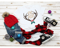 CHRISTMAS Unisex Kid's/Adult's 'Oh Deer' T-Shirt