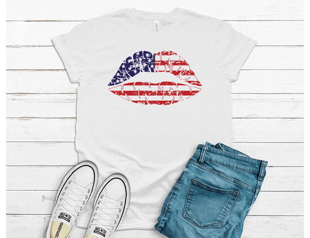 Women's Lips Flag Tee