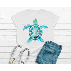 Unisex Adult's Watercolor Turtle T-Shirt
