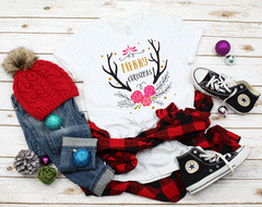 CHRISTMAS Women's Antler Christmas T-Shirt