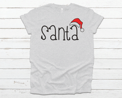 CHRISTMAS Unisex Kid's/Adult's 'Santa' with Hat T-Shirt