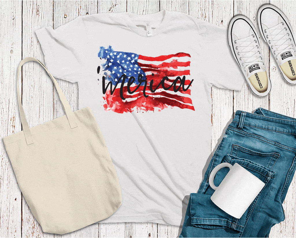 All Ages 'Merica Watercolor Tee