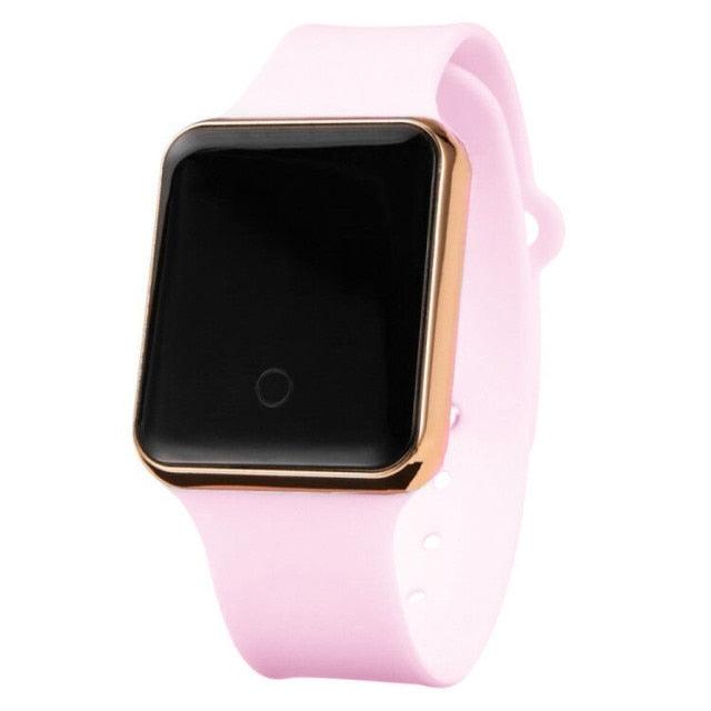 Unisex Digital Watch, LED, Silicone Bracelet, Classic Square Face