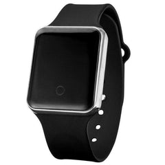 Unisex Digital Watch, LED, Silicone Bracelet, Classic Square Face